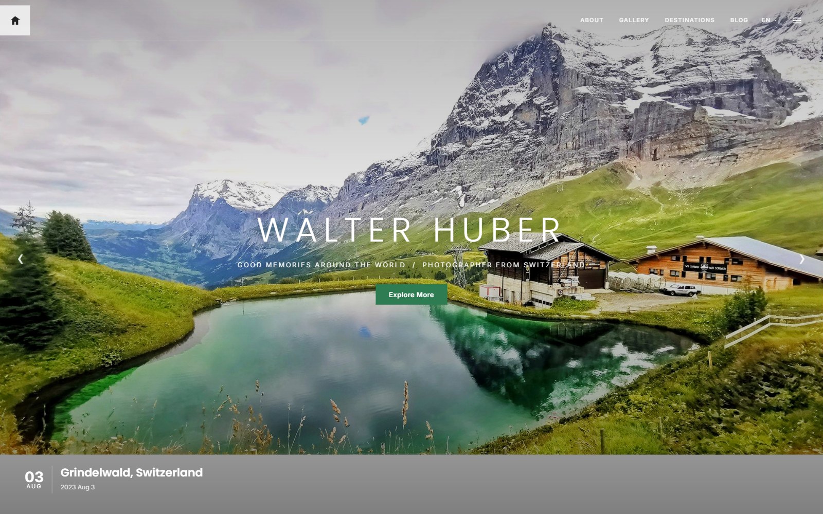 Walter Huber photography portfolio website